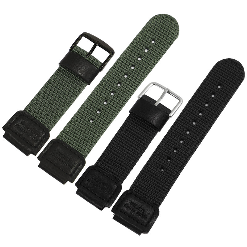 尼龙代用卡西欧ae-1200军绿手表带 vmkm配件