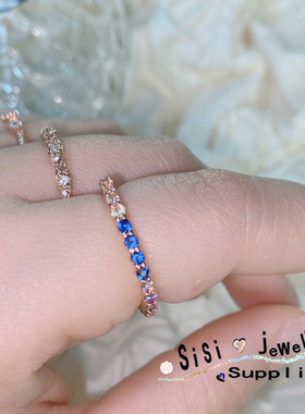 Sisi五彩缤纷糖果彩色宝石戒指 设计师 镀18K金 玫红刚玉小众设计