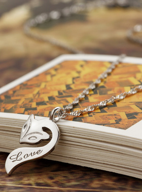 s925纯银项链欧美狐狸吊坠配饰时尚设计个性女锁骨链饰品