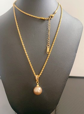 秋冬新款微镶万能扣吊坠项链高级感小众设计大溪地珍珠毛衣链女