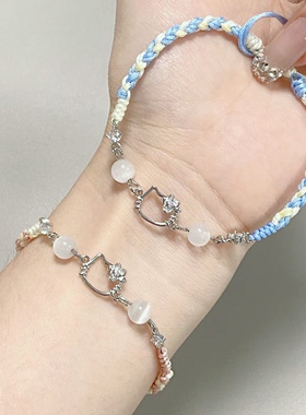 S925银kitty猫情侣手链