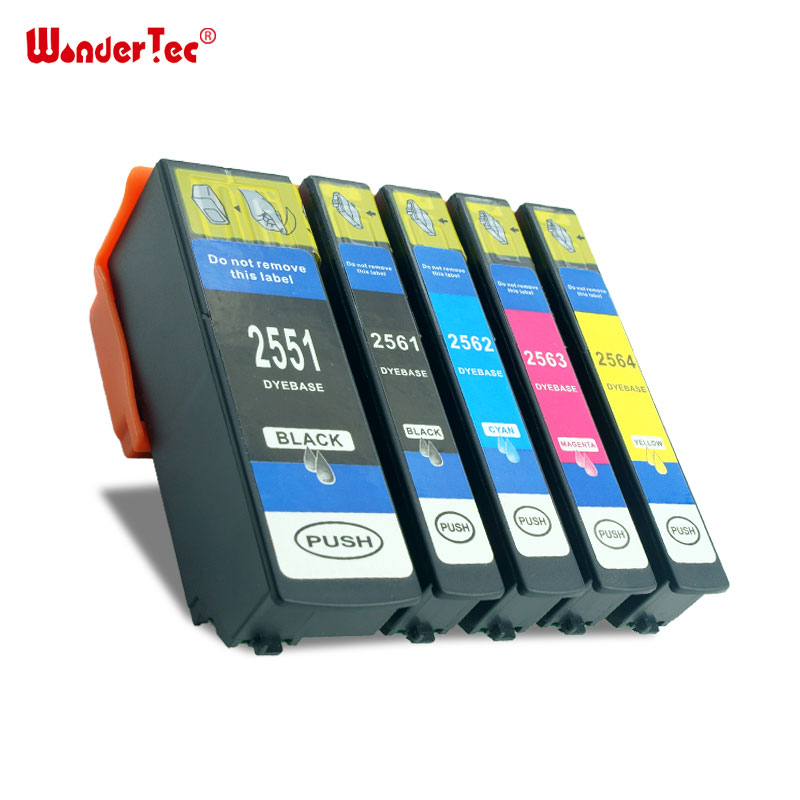 wondertec适用爱普生EPSON XP-801 XP-701 XP-601 XP-721 821彩色照片喷墨打印机墨水盒 255 256墨盒1套5色 - 图0