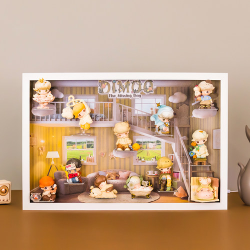 适用POPMART泡泡玛特DIMOO如果今天星期八系列盲盒手办场景展示盒 - 图1