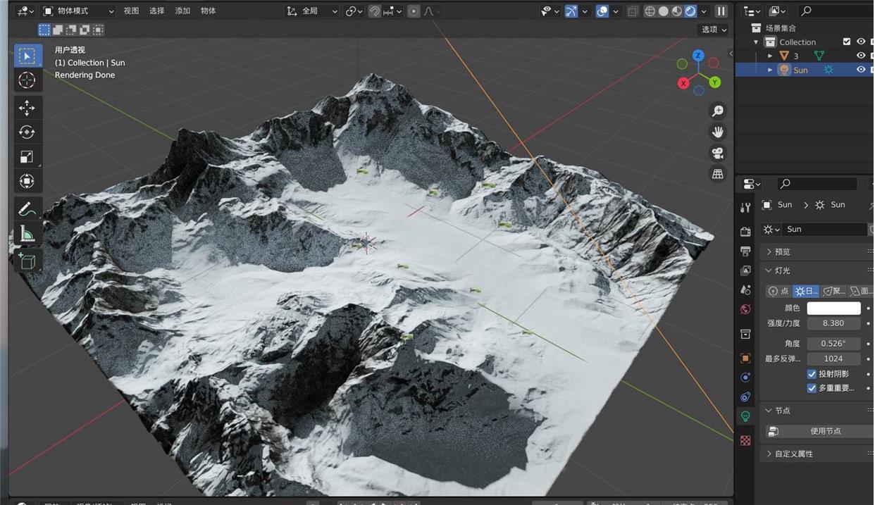 3d maya rhino c4d blender6组2k雪山地形模型文件带贴图 obj fbx - 图1