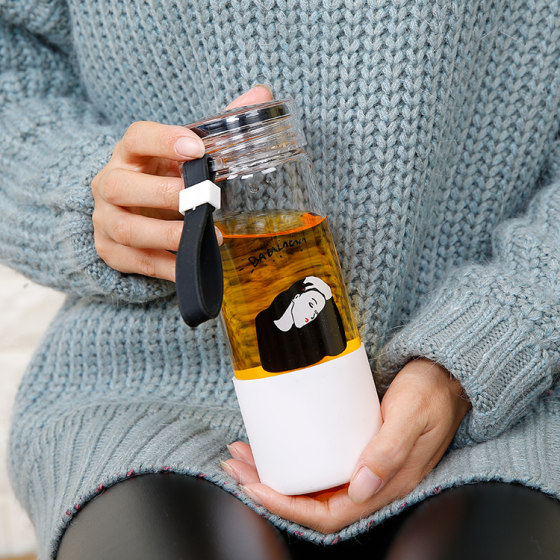 Korean style trendy literary portable small fresh student water cup