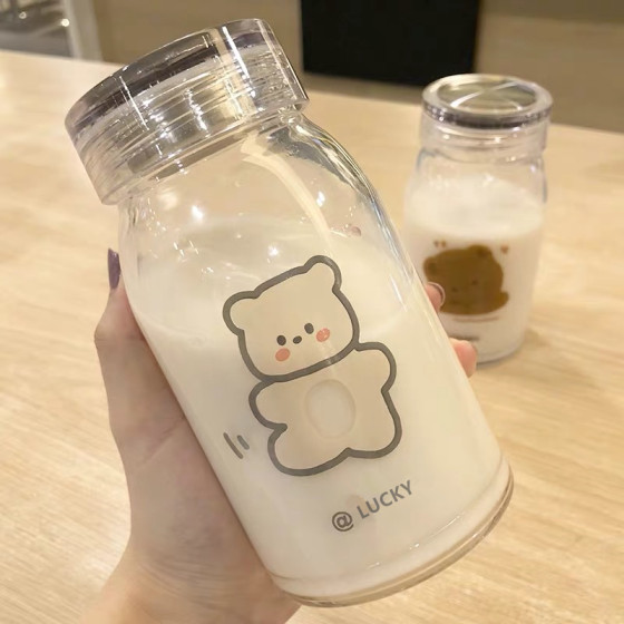 Ins internet celebrity cute glass cartoon couple