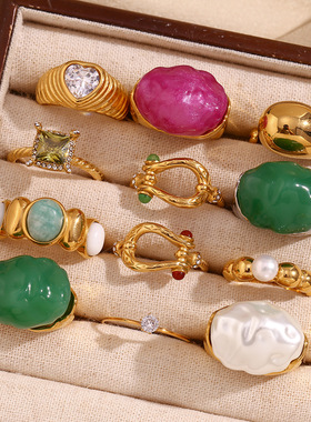 英国george melis欧美时尚复古小众个性手饰镀18k金微镶镂空波浪