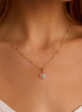 英国george melis滴油项链 爱心棕榈树太阳小花恶魔之眼圆形硬币