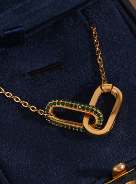 英国george melis欧美ins时尚个性流行项坠潮气质环扣镶钻爱心