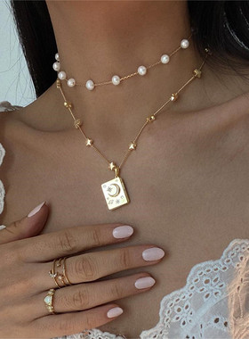 英国George MelisYou're My Soulmate 开合星星月亮镶钻锁项链