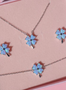 英国george melis欧美高赞澳宝ins四叶幸运项链雪花项链吊坠复古