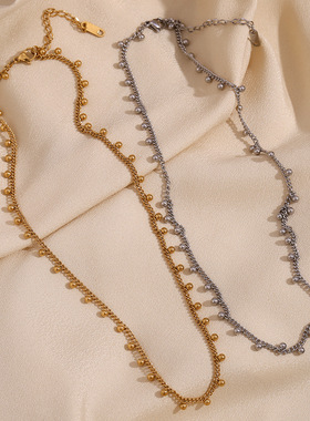 英国george melis欧美时尚简约小众气质项坠镀18k金波西米亚珠子