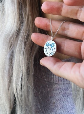 英国George Melis钛钢蝴蝶结彩绘滴油兔子元素宠物椭圆塔罗牌