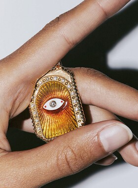 英国George Melis文艺复古风塔罗牌大方牌项链太阳月亮八芒星