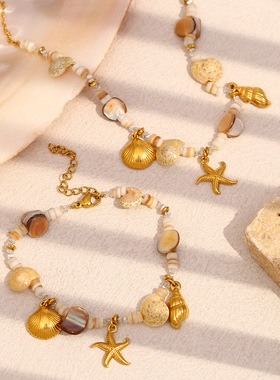 英国george melis欧美时尚气质复古高级感小众手链镀18k金海洋