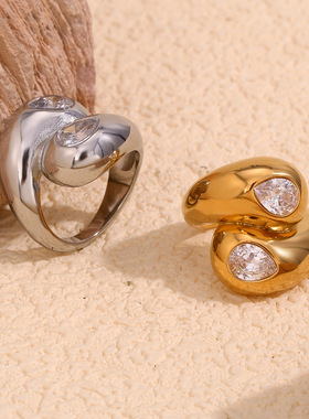 英国george melis欧美时尚气质小众设计款个性手饰镀18k金双头