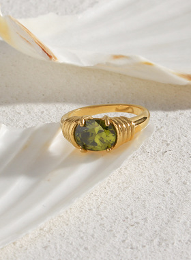 英国george melis欧美ins时尚轻奢气质女防水3a绕线纹椭圆锆石