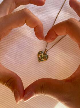 英国george melis爱心滴油项链女 个性时尚潮流桃心 项链 钛钢炉