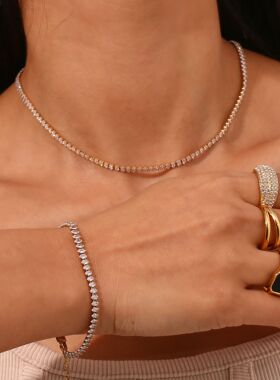 英国george melis欧美时尚轻奢气质百搭锁骨链镀钻石型锆石手链