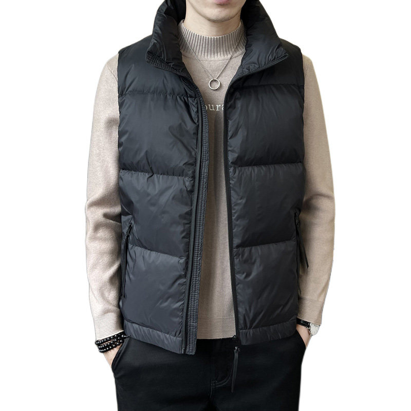 立领羽绒马甲男士短款无袖羽绒服灰鸭绒修身保暖外套马夹背心坎肩,淘宝优惠券,粉丝福利购,淘宝优惠卷
