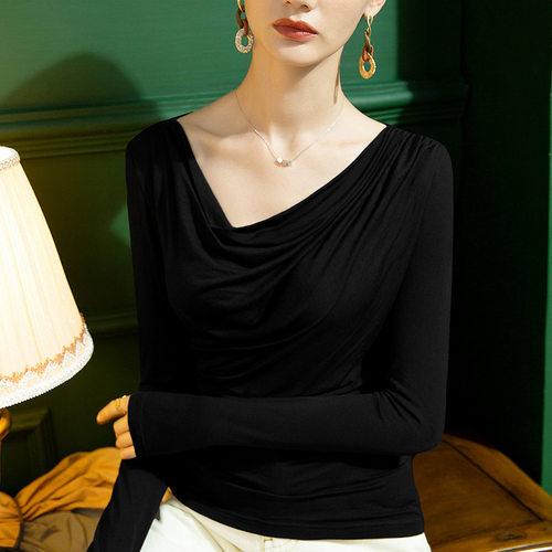 秋季莫代尔拉丁舞新款上衣长袖舞蹈小衫跳交谊国标摩登舞练功服女 - 图3