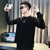 Internet celebrity trendy brand men's sweatshirt solid color round neck bottoming shirt