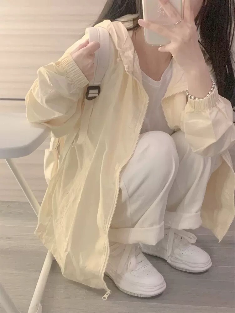 奶黄色冰丝防晒衣女2026新款夏季薄款外套防紫外线宽松开衫防晒服