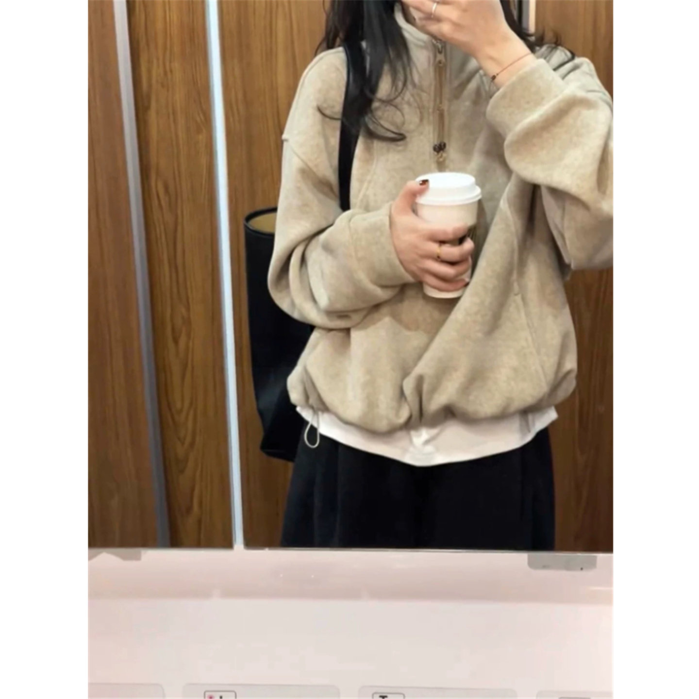 美式复古半拉链立领卫衣女秋冬季设计感小众加绒加厚外套宽松上衣,淘宝优惠券,粉丝福利购,淘宝优惠卷