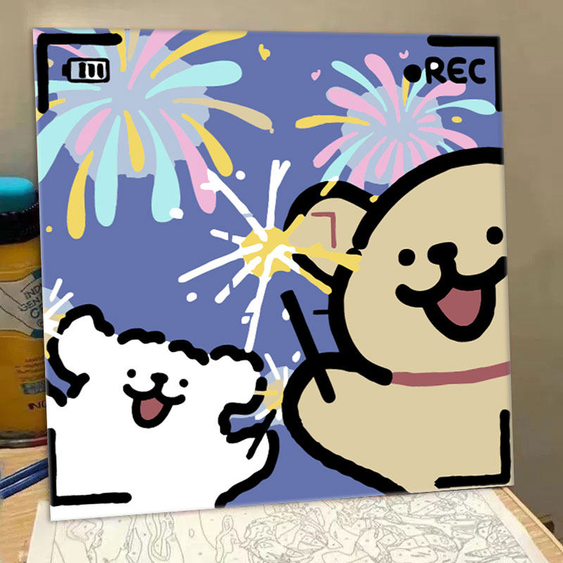 蝴蝶花数字油画diy填充油彩画手工涂色治愈解压涂鸦花卉装饰画,淘宝优惠券,粉丝福利购,淘宝优惠卷