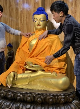 觉悟佛拉萨大昭寺铜鎏金觉卧佛庄严佛像释迦牟尼佛12岁等身像摆件