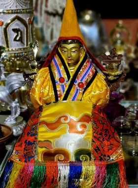 释迦摩尼佛 宗喀巴佛像 披风 菩萨衣 藏式面料 手工制作7寸佛衣