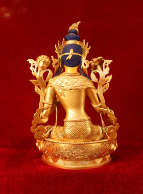 绿度母精工彩绘居家密宗观音佛像