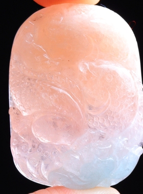 双色七宝水晶男女摩根石吊坠