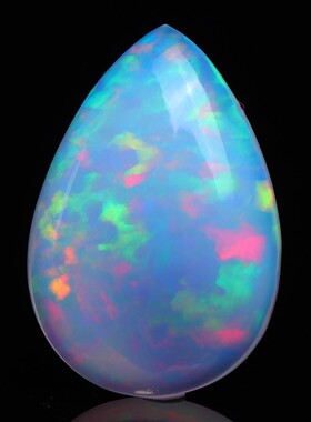 女欧泊火彩吊坠裸石镶嵌