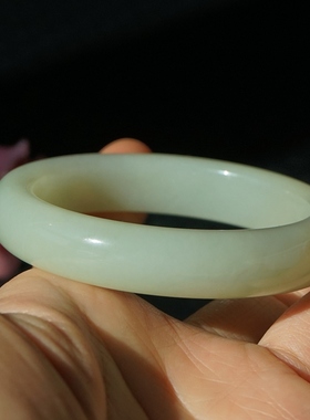 37#内径51mm天然和田玉手镯小手镯小尺寸油润通透青白玉小口径