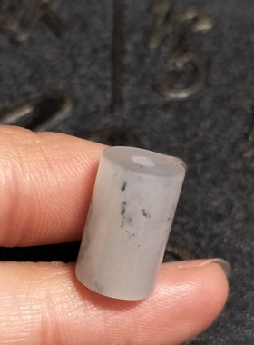 直径9.5MM新疆和田玉籽料 青花勒子珠 顶珠 腰珠 桶珠项链挂坠98#