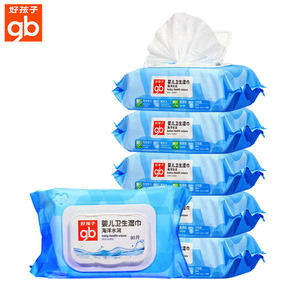 gb好孩子婴儿湿纸巾80抽*6包