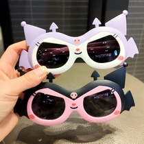 Children polarized sunglasses Anti-UV cartoon Batman Batman baby Soft Silicone Toy Glasses Girl Sunglasses