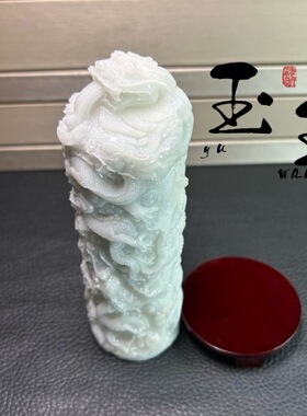 冰洲石夜光九龙柱礼盒精美雕工礼盒包装 九龙夜光柱 工艺品摆件