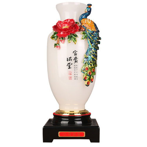 花瓶摆件琉璃玉家居客厅电视柜装饰商务礼品创意礼品玉石代发 - 图3