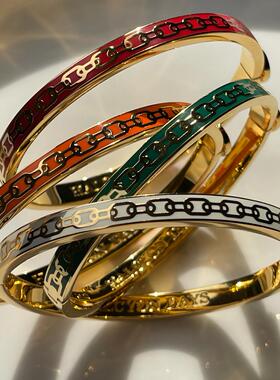 英国Halcyon Days欧式奢华几何线条图案铰链手镯高档饰品