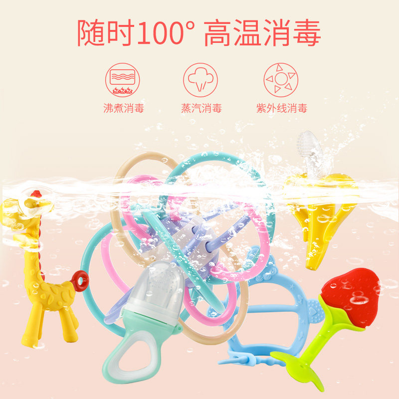 宝宝牙胶磨牙棒曼哈顿硅胶手抓球 中玩母婴牙胶