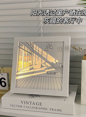 星舵创意素描灯光画生日礼物送女生闺蜜朋友的小众感摆台走心实用