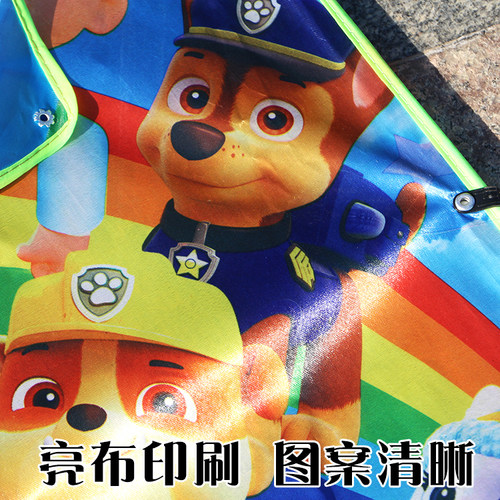 潍坊风筝批 亮布包头卡通三角儿童风筝易飞长尾彩条多尾图案风筝 - 图1