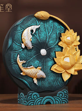 禾笙堂活性炭雕鱼装饰摆件工艺装饰客厅玄关乔迁之喜搬家乔迁开业