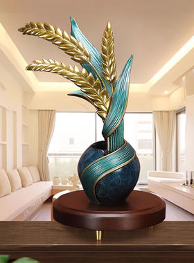 秦庭澜境全铜大麦丰收麦穗摆件《一定大卖》花束摆件客厅店铺开业