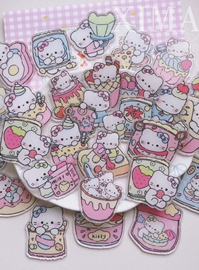 6cm双透亚克力片片kitty粉色滴胶手机壳饰品配件钥匙扣pp夹材料