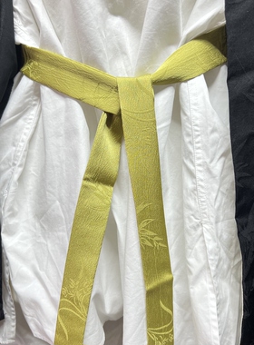 兰草梅竹绿色提花织带腰带汉服腰带百搭腰封配礼服连衣裙腰带复古