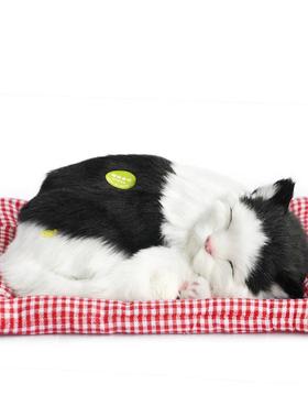 玩具猫猫仿真会叫模型摆件小猫咪毛绒公仔玩偶娃娃宠物可爱假动物