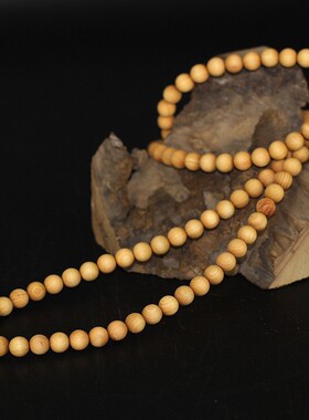 柏木圆珠手链 手串文玩饰品手持108颗念珠手链老料高油性素珠